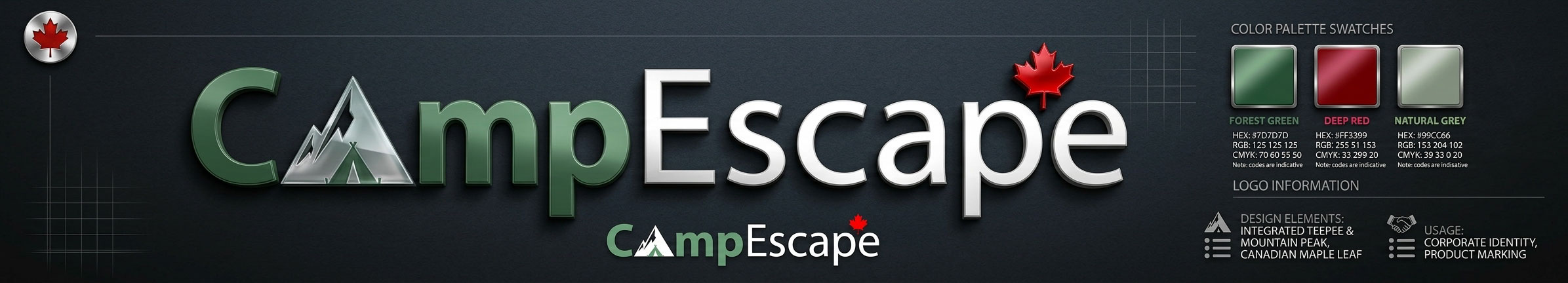 Full-page screenshot of CampEscape Logo