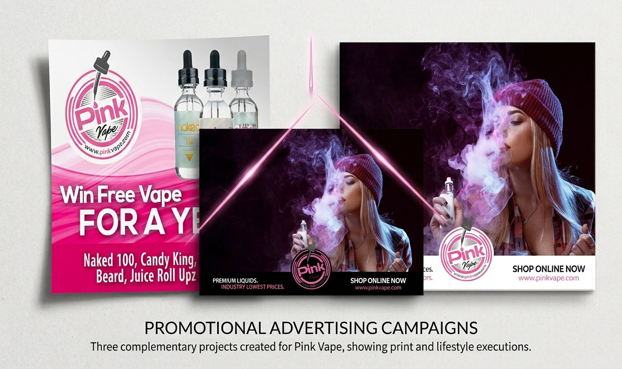 Full-page screenshot of PinkVape Promo Advertising