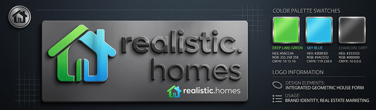 Full-page screenshot of Realistic.Homes Logo