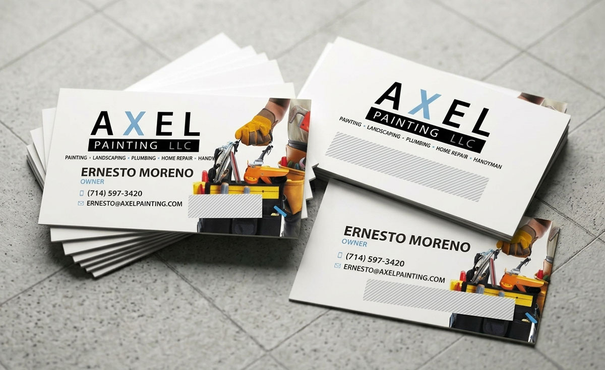 Full-page screenshot of AXEL Painting Business Card