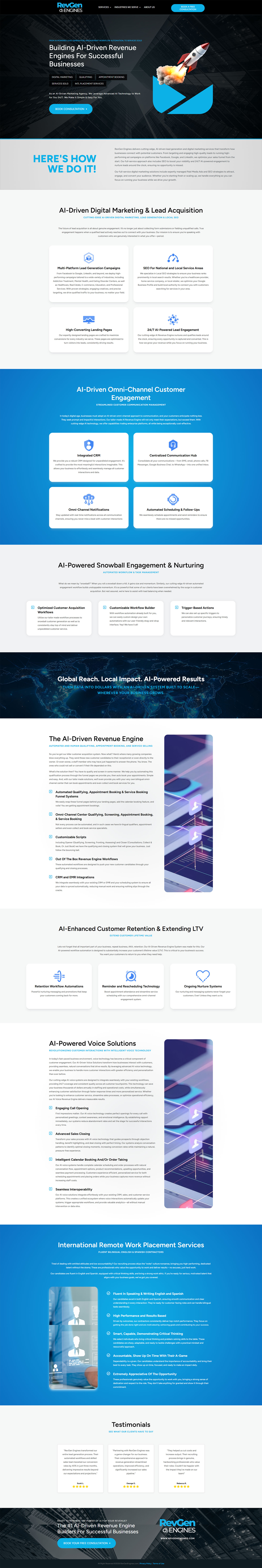 Full-page screenshot of Revenue Generation Engines Website