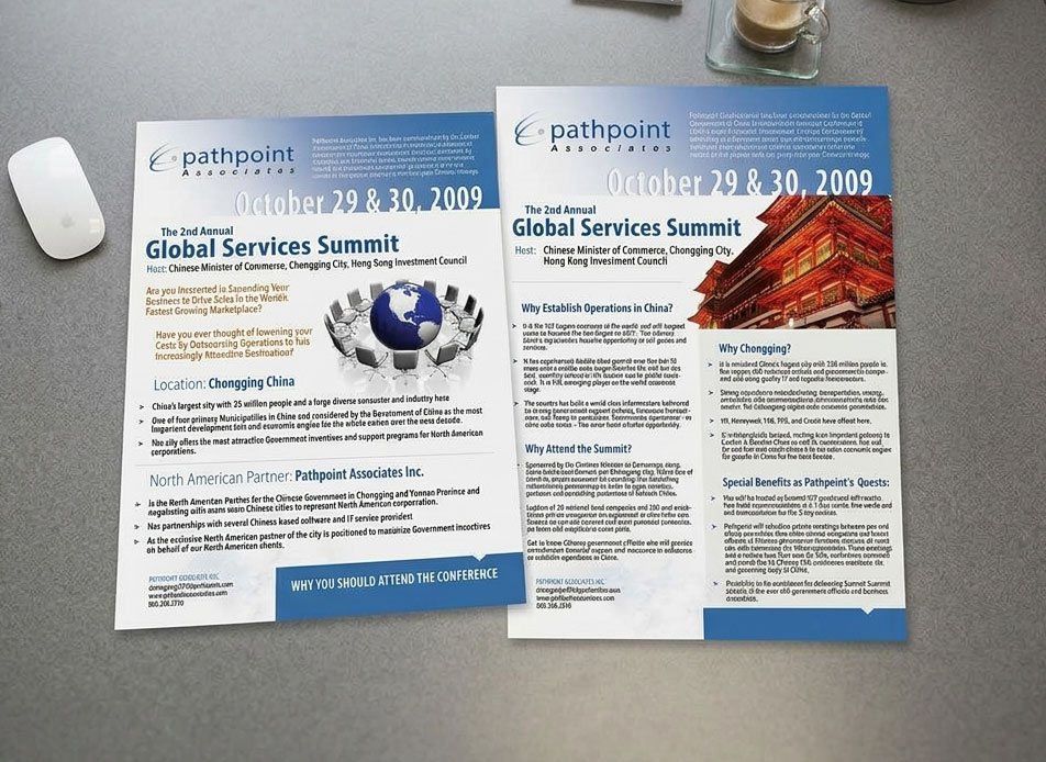 Full-page screenshot of Global Services Summit Flyer