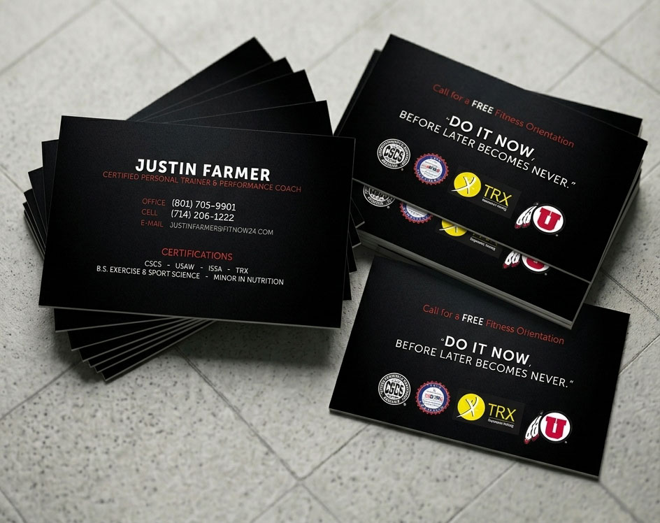 Full-page screenshot of J Fit Business Card