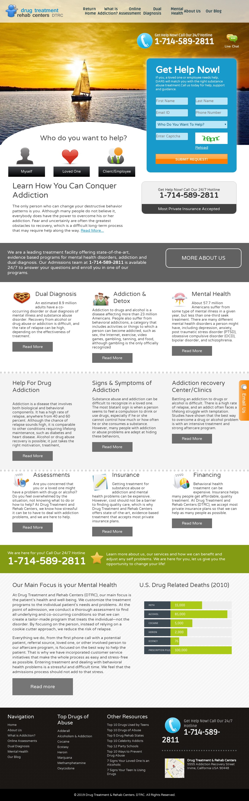 Full-page screenshot of Drug Treatment & Rehab Centers Website