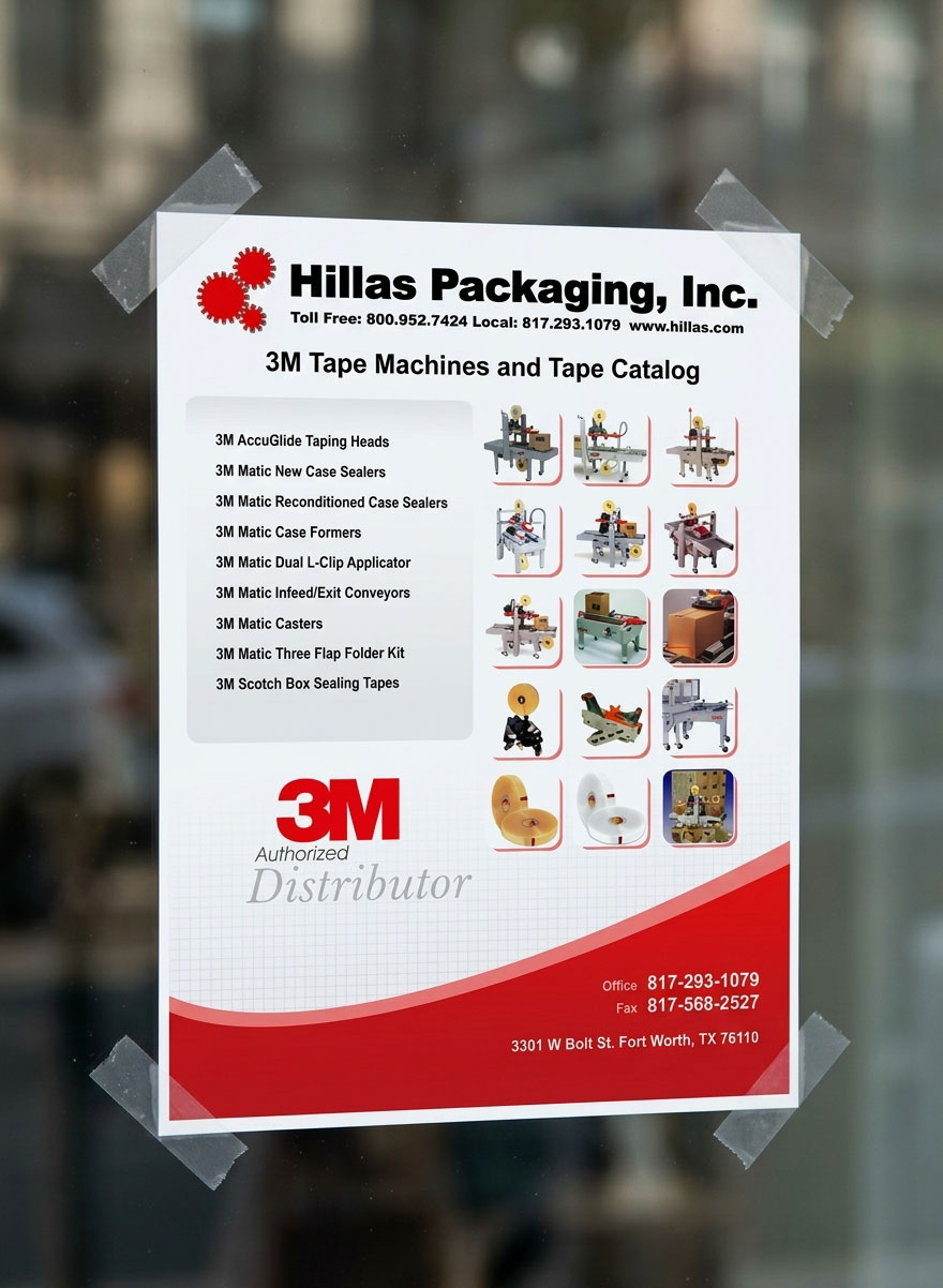 Full-page screenshot of Hillas Packaging Flyer