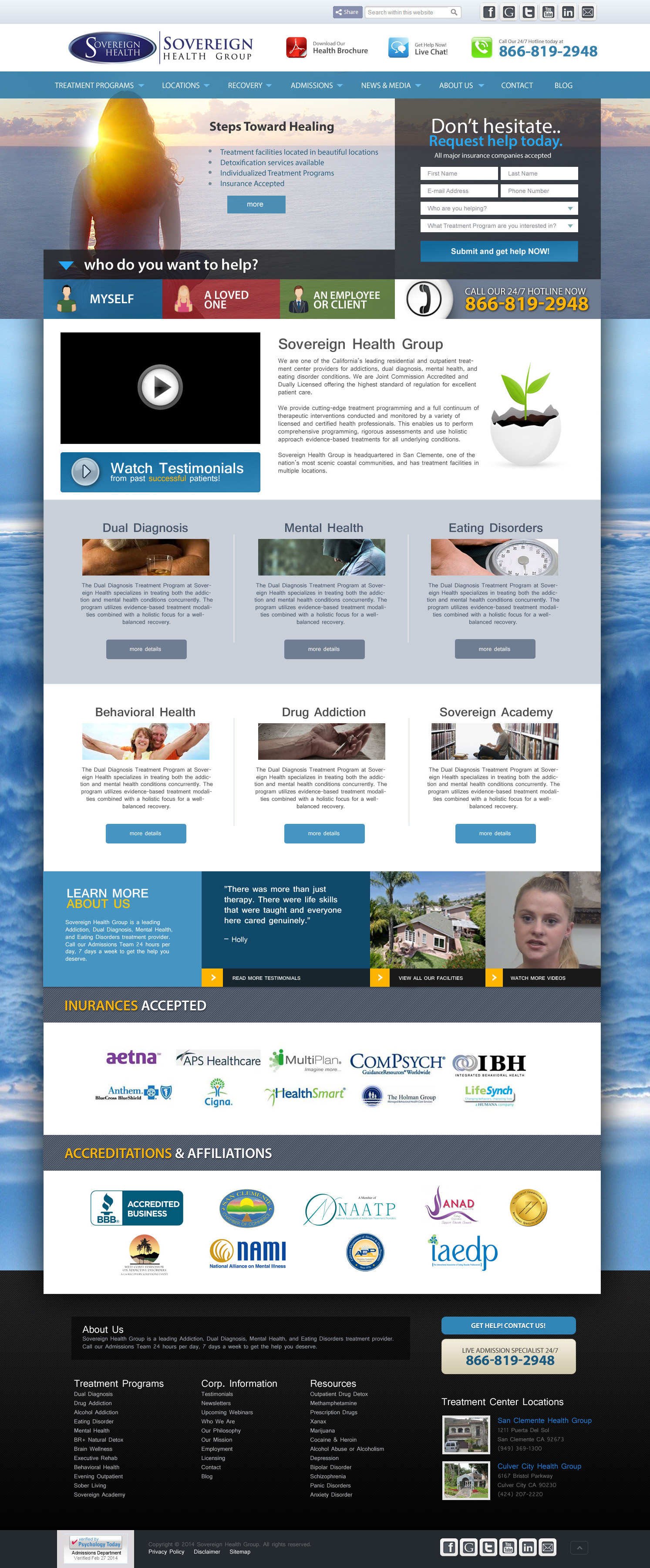 Full-page screenshot of Sovereign California Website