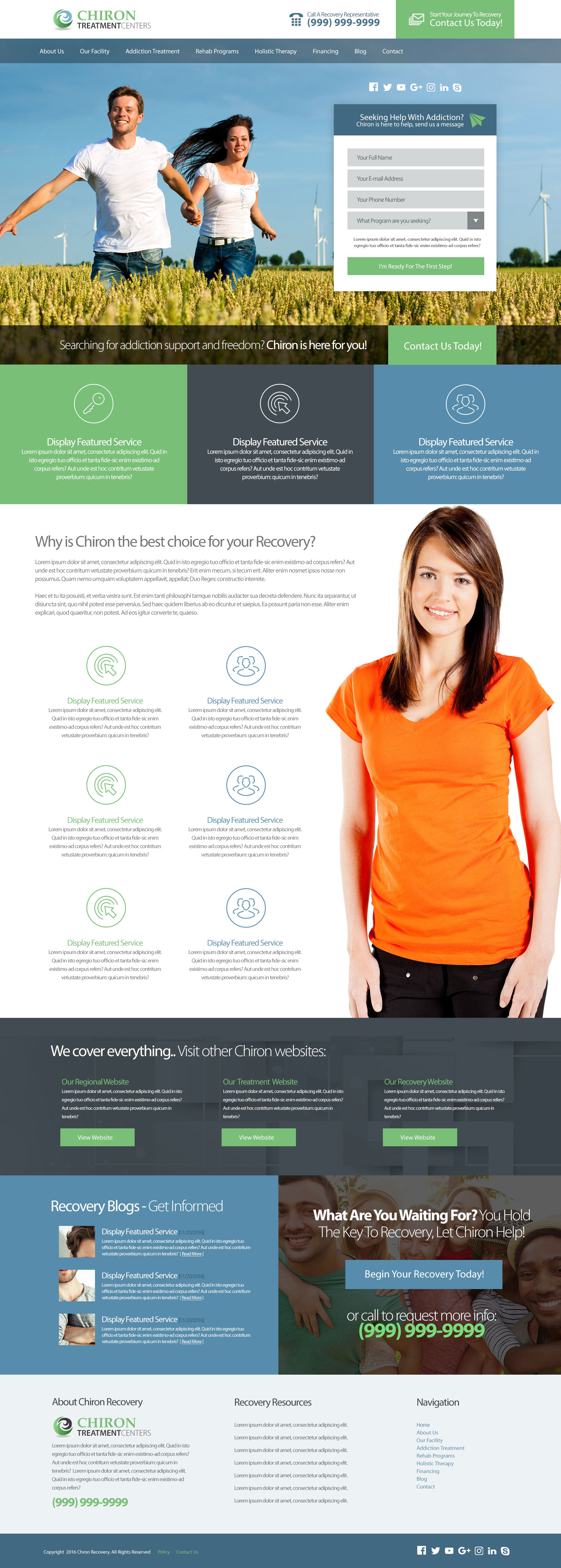 Full-page screenshot of Chiron Treatment Centers Website
