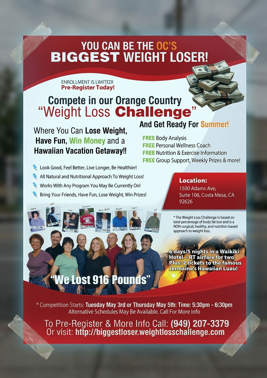 Full-page screenshot of Weight Loss Challenge Flyer