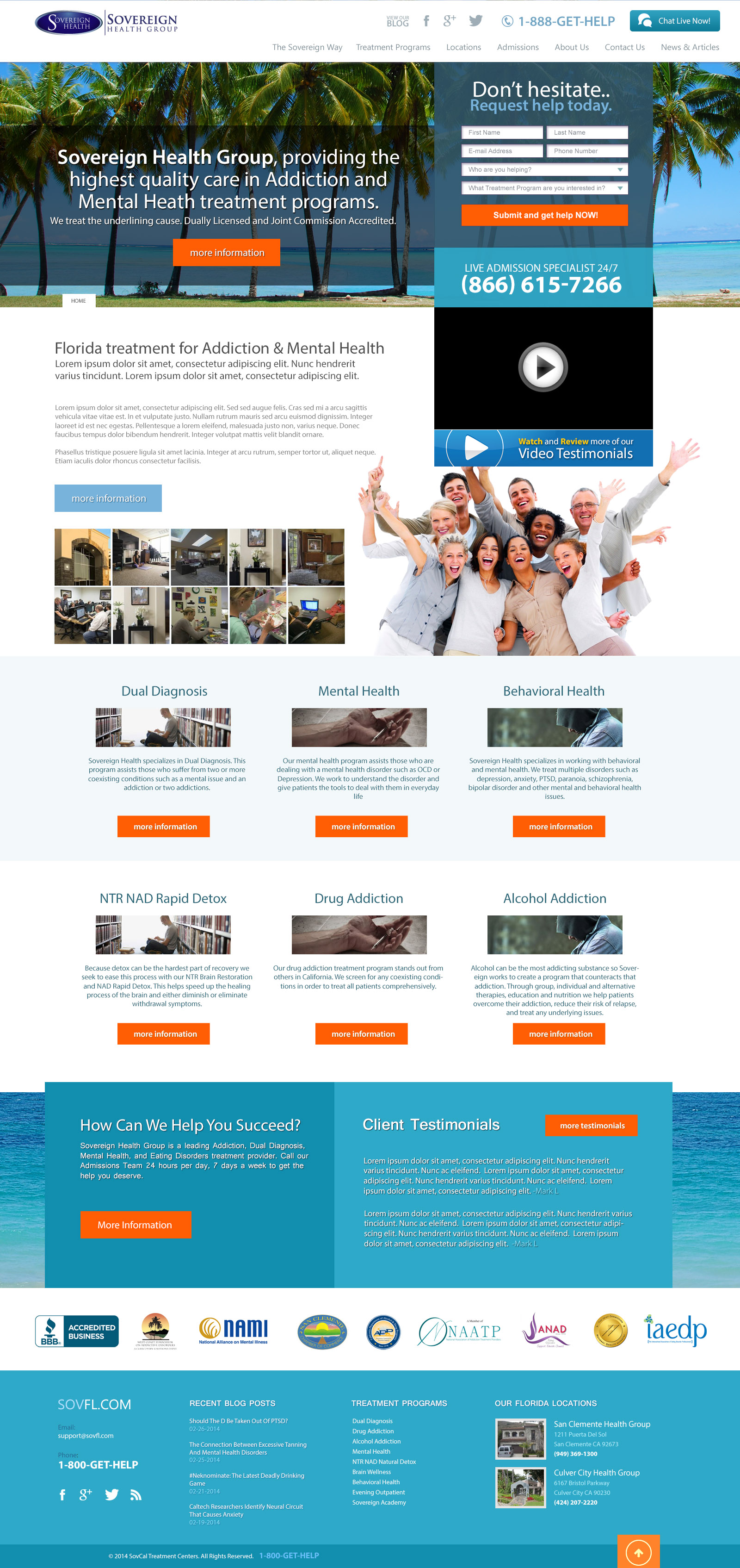 Full-page screenshot of Sovereign Florida Website