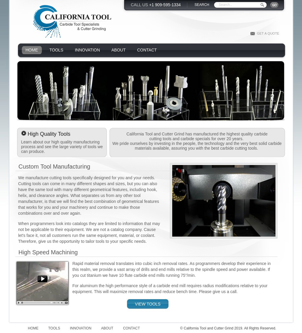 Full-page screenshot of California Tool Website