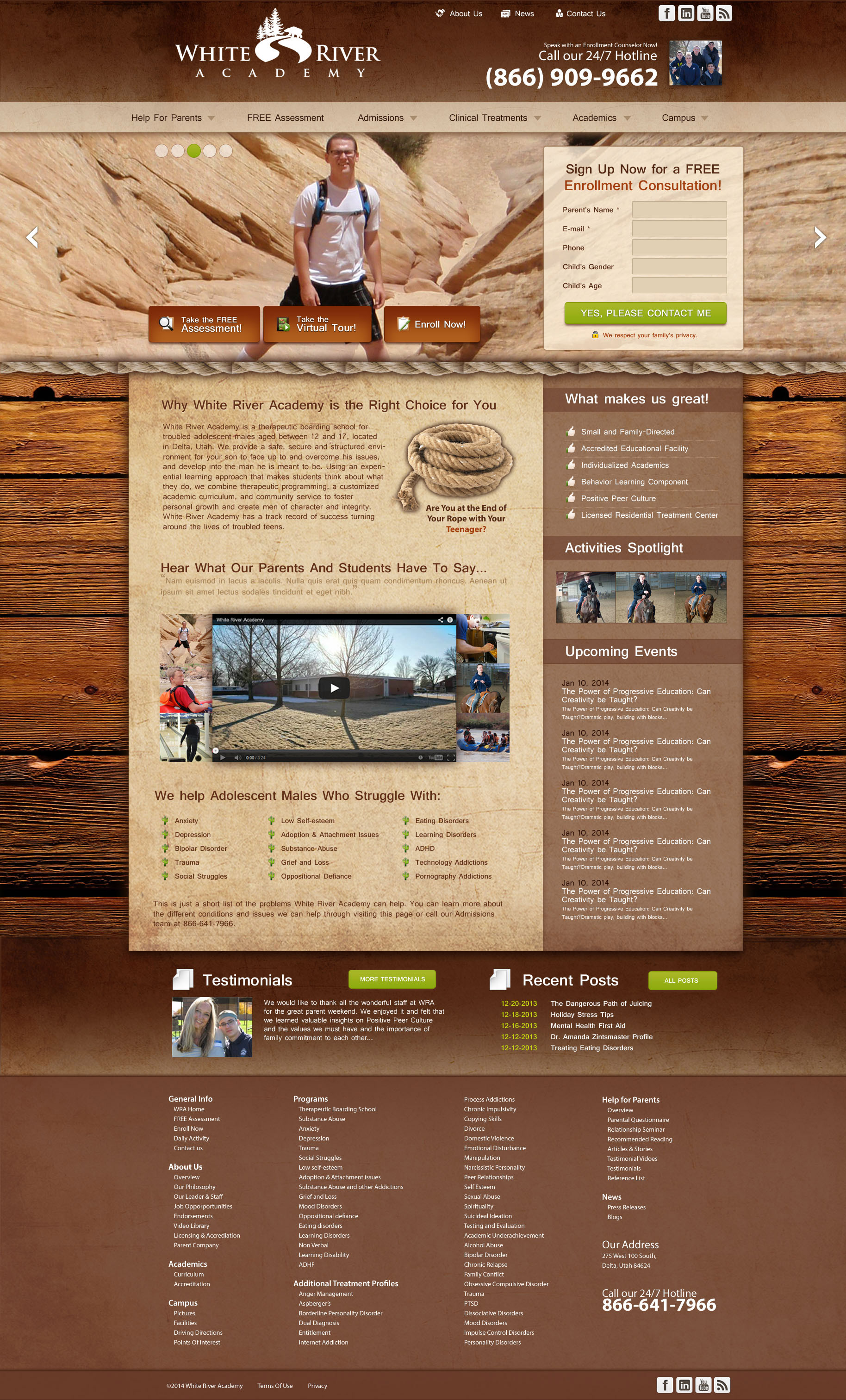 Full-page screenshot of White River Academy Website