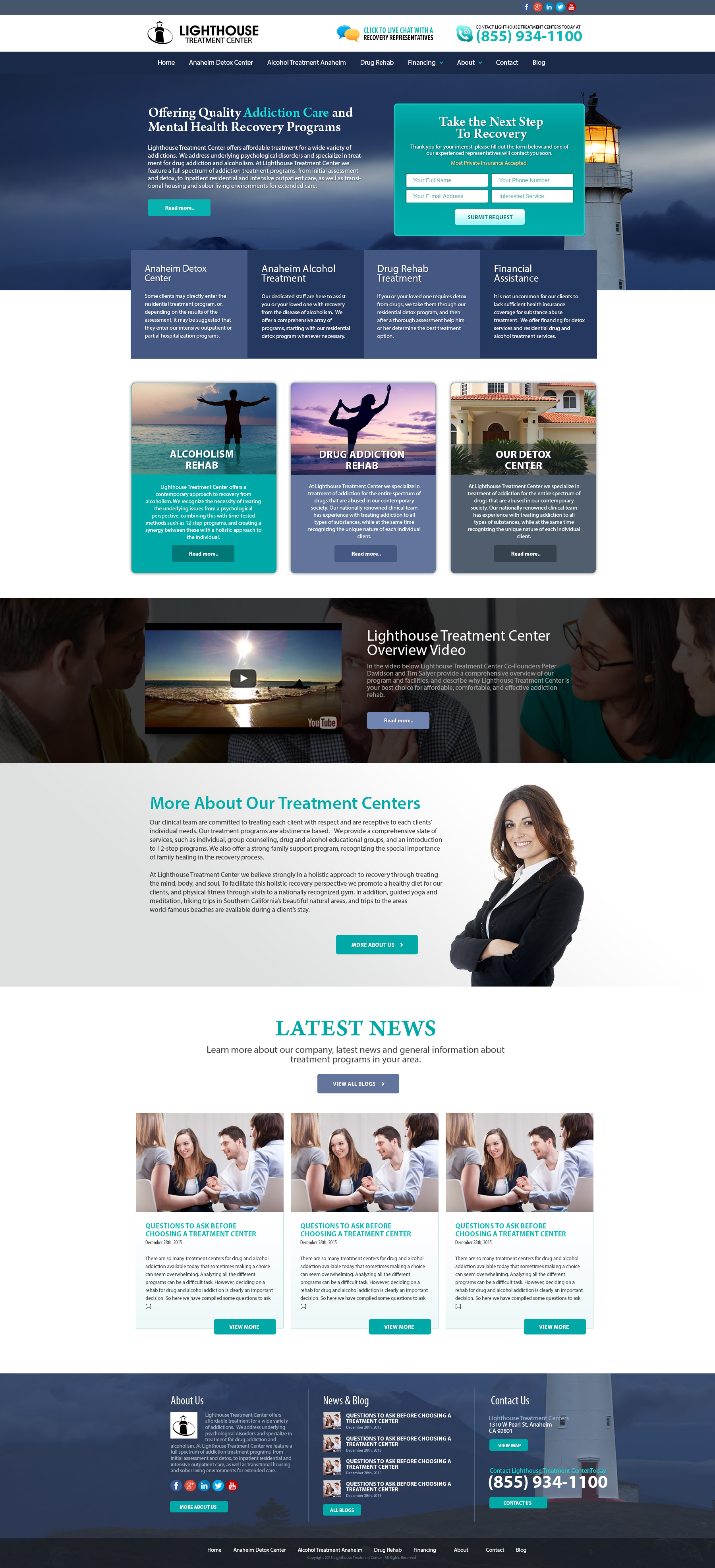 Full-page screenshot of Lighthouse Treatment Center Website