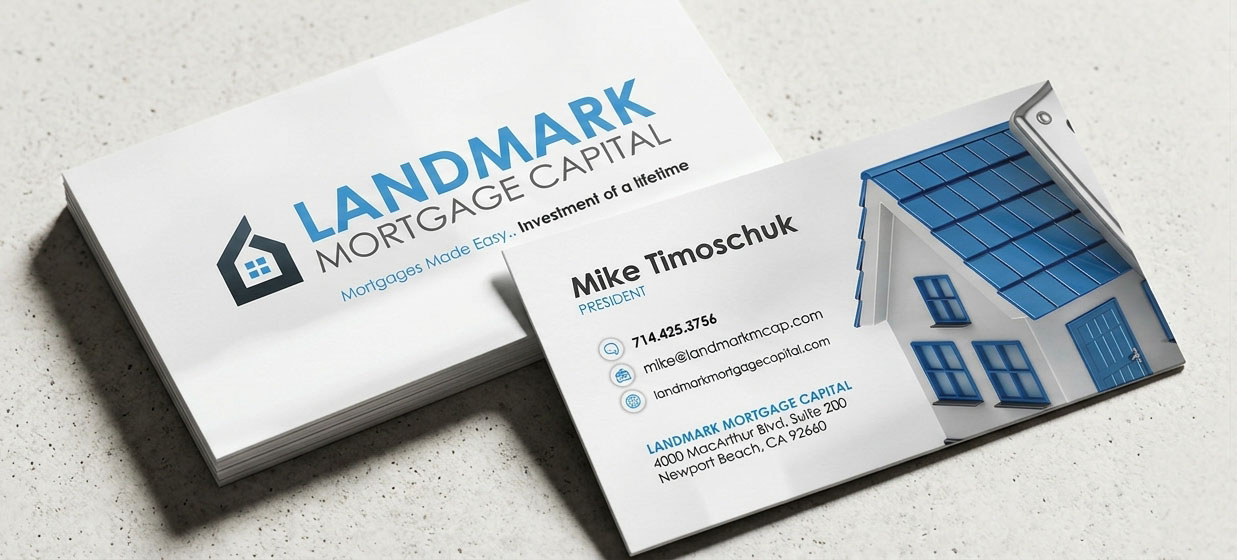 Full-page screenshot of Landmark Mortgage Capital Business Card