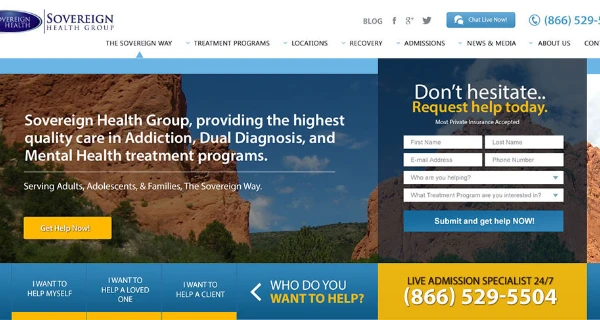 Sovereign Health Group Website project preview