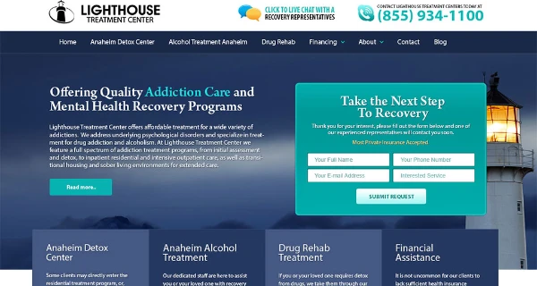 Lighthouse Treatment Center Website project preview