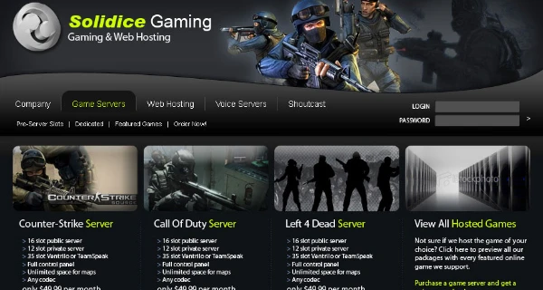 Solidice Gaming Website project preview