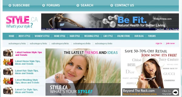 Style.ca Website project preview