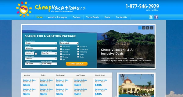 Cheap Vacations Website project preview