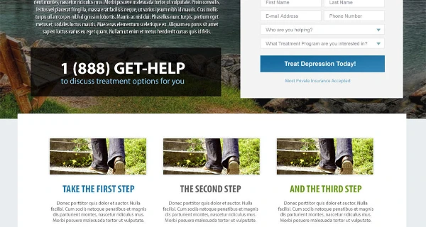 Depression Treatment Centers Landing Website project preview